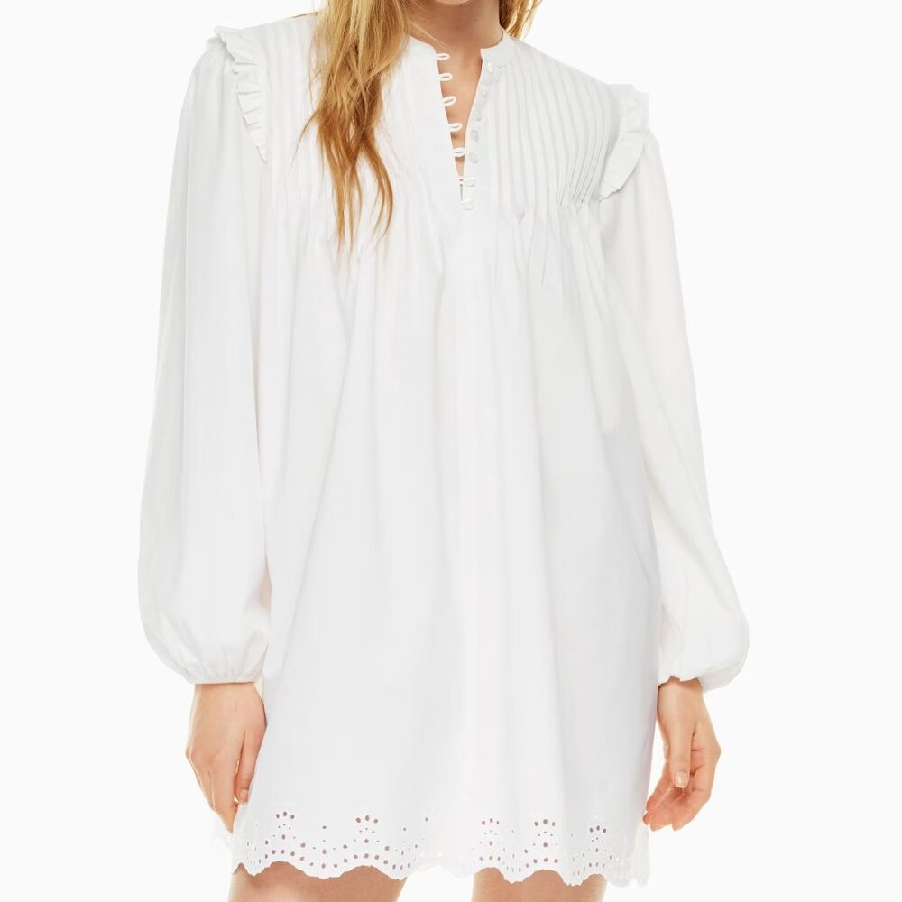 Aritzia Little Moon Helena Poplin Dress | Long-sleeve mini dress | Size: Small